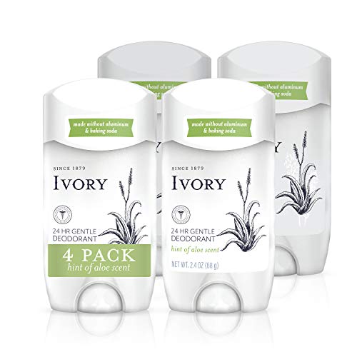 Ivory Deodorant, Hint Of Aloe, Made Without Aluminum and Baking Soda, 2