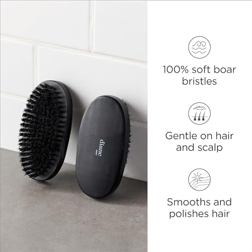 Diane D8167 100% Boar Bristle Military Brush For Men And Women - Waves, Detangling, Smoothing Fine To Medium Hair thumb #1