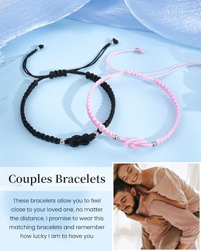 VU100 Matching Bracelets for Couples Bracelets Gifts for Girlfriend Boyfriend Long Distance Relationship Gifts Matching Bracelets Present for Birthday Christmas Anniversary2