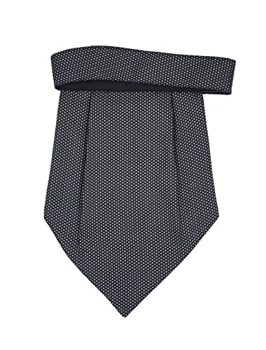 Image of formal cravat set for men with pocket square Men's Cravat Necktie, Self Design Microfiber Dark Multi color Free Size
