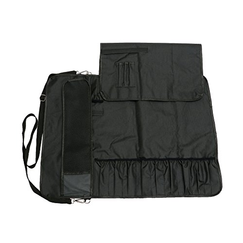 Hersent Knife Roll, Chef Knife Roll Bag With 17 Slots Can Holds13 Knives,1 Meat Cleaver, And 3 Utensil Pockets,Durable Knife Case With Handle, Shoulder Strap & Zippered Mesh Pocket Holder #TOP3