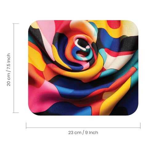 Image of Premium Non-Slip Mouse Pad | Smooth Surface for Optical & Laser Mice | Anti-Skid Rubber Base | Office, Home & Gaming | Colorful Swirl Design | Standard Size