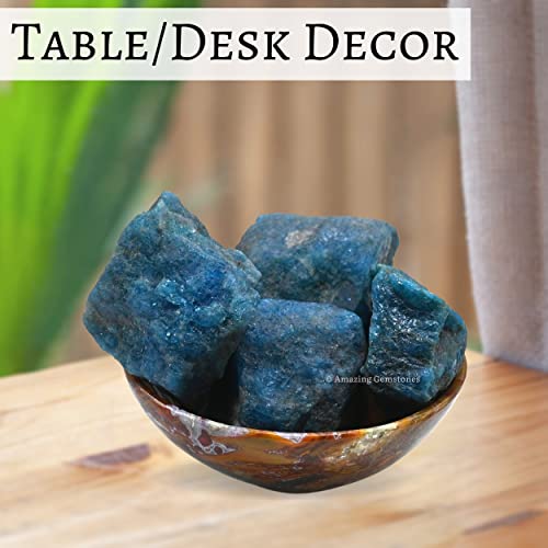 Image of Amazing Gemstone Apatite Raw Crystals and Healing Stones, Natural Rocks for Tumbling - DIY Raw Stones and Crystals, 2 Pieces