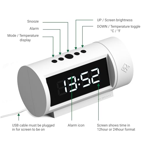 NEWGATE® Pil alarm clock, White, S - Image 3