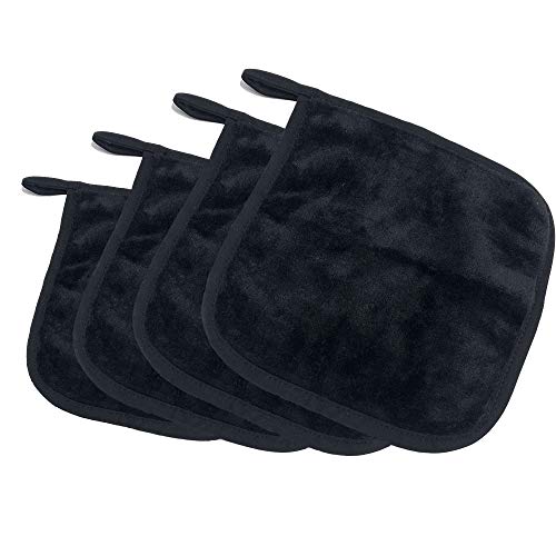 LRENNA Chiffon de nettoyage en microfibre réutilisable pour le visage Noir