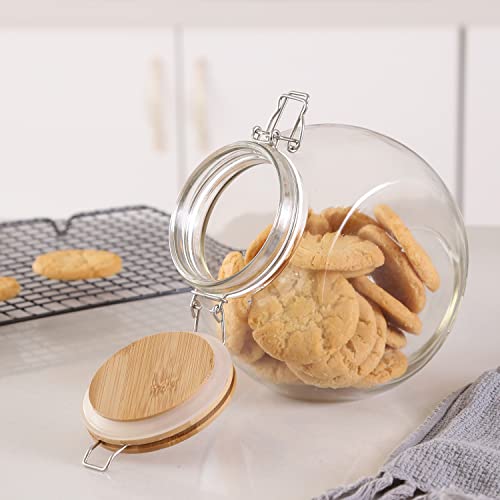 Kkc Home Accents Glass Candy Jar,Cookies Jar With Airtight Lid,Vacuum Sealed Candy Jar With Lid For Candy Buffet,Cookie,Snack,68 Fluid Oz #TOP5