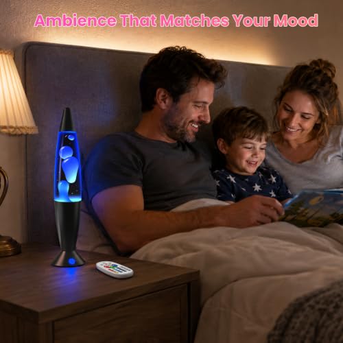 Image of 17 Colors Changing Liquid Motion Lamps,13.5 Inch Night Light with Remote Giant Relax Mood Classic Cool Nightlight for Home Room Bedroom Decor