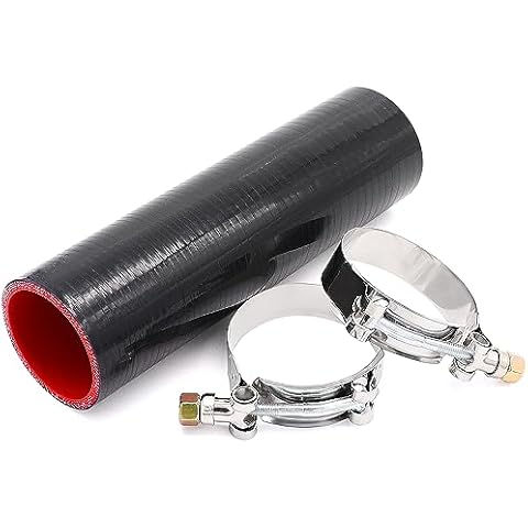 Taukealugs Straight Coupler Silicone Hose 2-Inch ID 8 inch-Length 4-Ply 5MM thickness Air Intake/Turbo/Intercooler Piping Tube with Stainless Steel T-clamps Cover