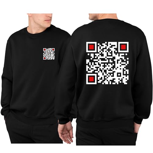 Custom QR Code Hoodie, Personalized QR Code Shirt For Men, Add Any Link, Photo, Or Text, Funny QR Code Print On Your Hoodie Black, Qr Hoodie, Funny Code Hoodie, Qr Code Sweater, Qr Code Sweatshirt