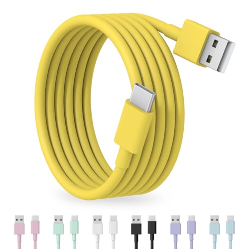 Image of USB to USB C Cable for iPhone 17 16 15 Type C Carplay 10FT Cable Yellow