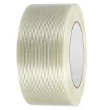 TOMETURE Filament Umreifungsband 50m X 5,5cm Transparent Hochbelastbares Glasfaser Verpackungsband...