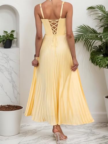 Pleated Satin Bridesmaid Dresses Long V Neck Backless Formal Dress for Women3