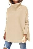 LILLUSORY Oversized Turtleneck Pullover Sweater Women 2025 Long Tunic Cozy Winter Trendy Plus Size Poncho Cowl Neck Cute Casual Early Fall Fashion Must Have Work Old Money Clothes Outfit Clothing