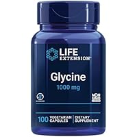 Life Extension, Glycine 1000mg, Alta Dosis, 100 Cápsulas