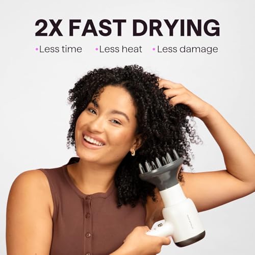  Wavytalk Blown Away Onic Hair Dryer White - Professional Hair Straightener for Thick Hair, Moisture Locking Technology,
