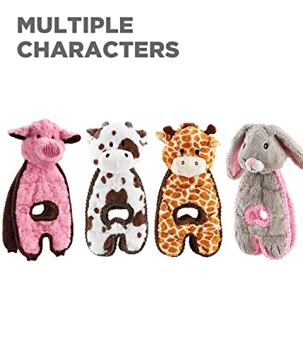 Petstages Cuddle Tugs - Quietsch-Plüschspielzeug für Hunde - Giraffe - robust - Gelb - Einheitsgröße