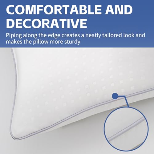 Nctoberows Bed Pillows for Sleeping Standard Size Set of 4, Luxury Hotel Quality Cooling Pillows, Super Soft Down Alternative Fill for Side Back and Stomach Sleepers - Image 5