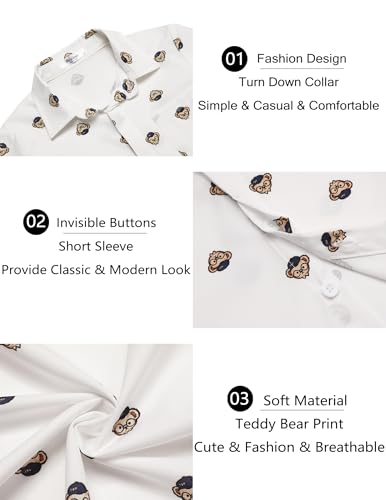 Image of Arshiner Boys Short Sleeve Dress Shirts Solid Button Down Shirts | formal Uniform School Shirt, for 4-12 Years, Hidden Buttons, with Chest Pocket, Regular Fit, Summer Tee top for Kids
