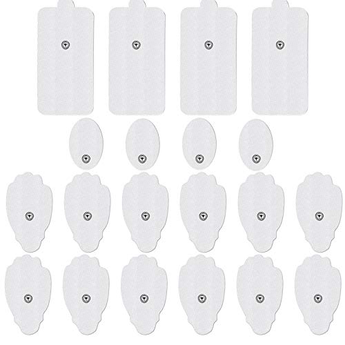?Upgraded 3rd Gen] FOXPEED Tens Unit Pads, 20 Pcs Reusable Super Sturdy Self-Adhesive Electrode Pads Replacement for Electrotherapy TENS EMS Massager