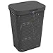 Produktbild Rotho Country Wäschesammler, Kunststoff (PP) BPA-frei, dunkelgrau, 55l, (42 x 32 x 57,2 cm)
