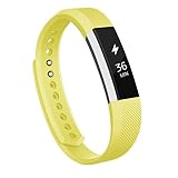Fitbit Alta Bands,AK Replacement Bands for Fitbit Alta with Metal Clasp (Yellow, Small)