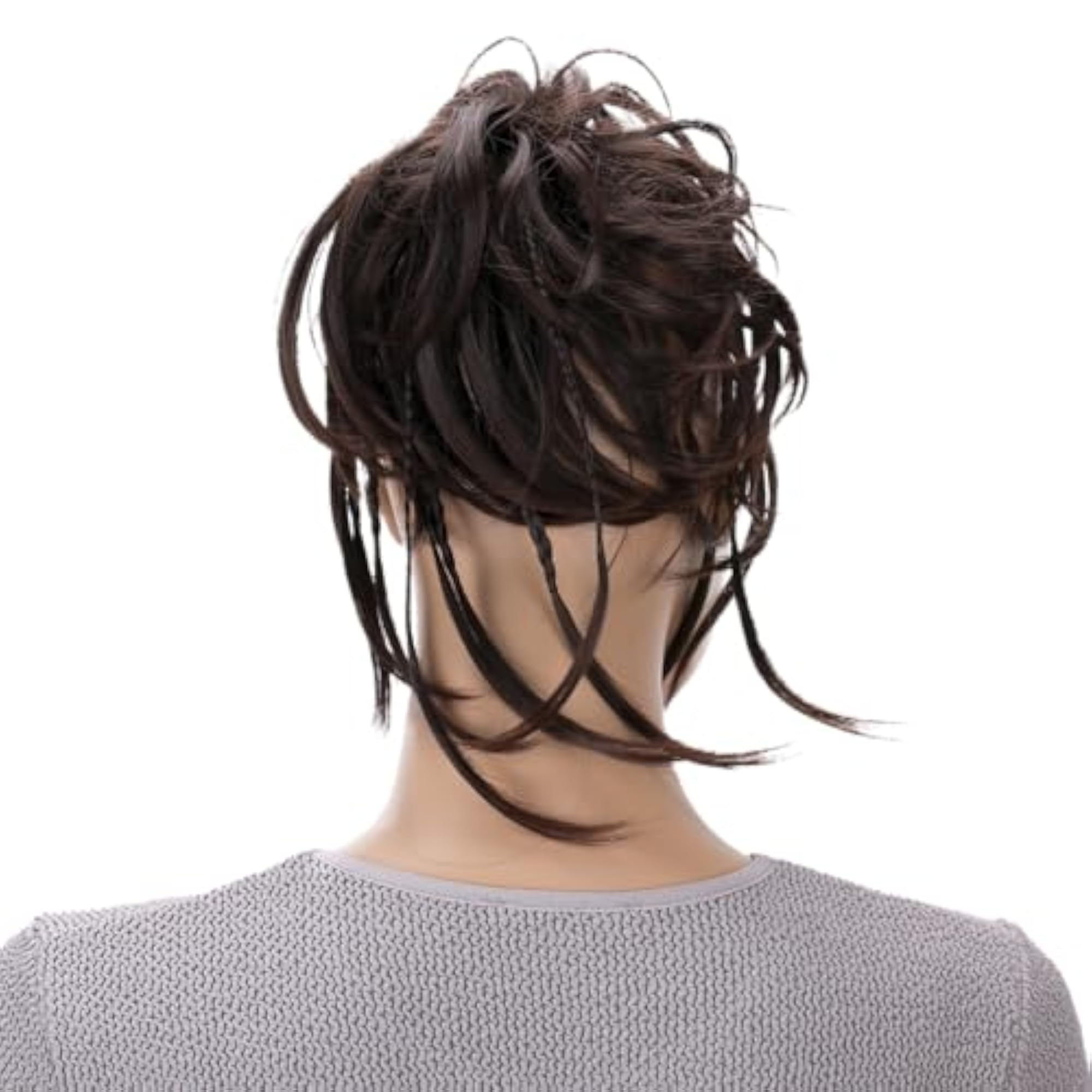 Dark Brown Hairpiece Rubber Scrunchie for Messy Bun