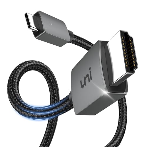 uni USB C auf HDMI Kabel 4K (Thunderbolt 3/4) USB Typ C auf HDMI 1m Kabel [stark und langlebig] Kompatibel mit iPhone 15 Pro, iPad Pro/Air, MacBook Pro, Samsung Galaxy S23-S8, HUAWEI P40 usw.
