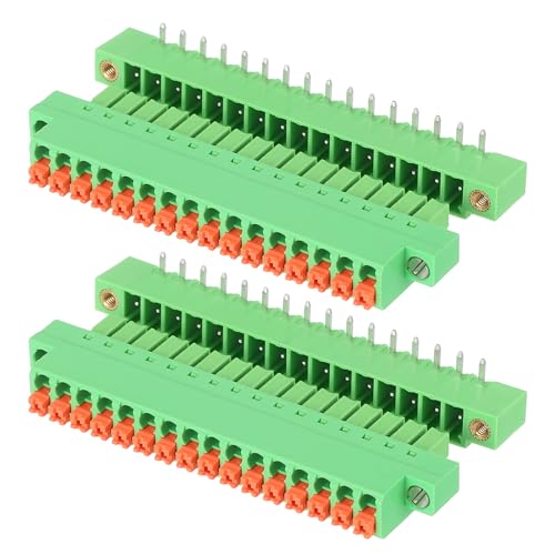 Bornier 3.81 mm pas 0.4 cm haute performance à ressort 16 broches coudé pour montage PCB rigide