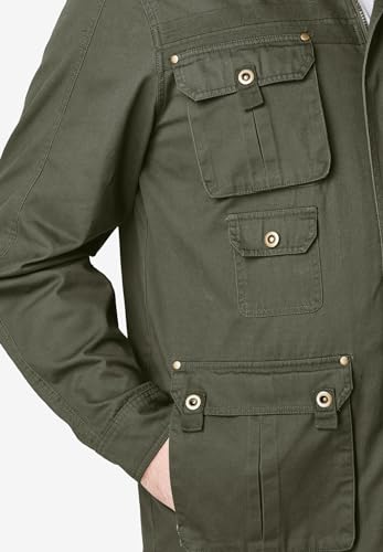 Boulder Creek by KingSize Men's Big & Tall 9 Pocket Twill Utility Jacket4