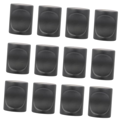 WHAMVOX 12 Piezas Tiradores de Muebles Redondos Agujero para Armarios y Asa de Puerta de Diseño Elegante y Textura Firme Acabado Negro Mate Adecuados para Decoración Hogar Contemporánea