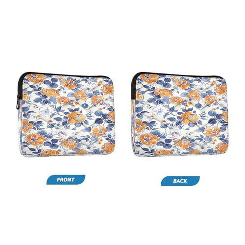 Funda para Portátil 13-14 Pulgadas Impermeable Naranja Floral miniatura 2