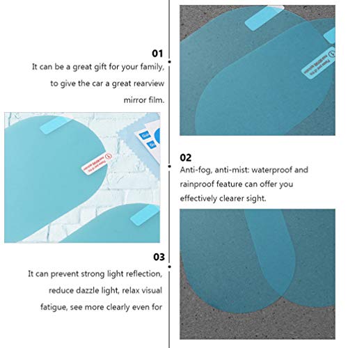 Garneck Película de espelho de carro à prova d'água, película de espelho retrovisor, à prova de chu