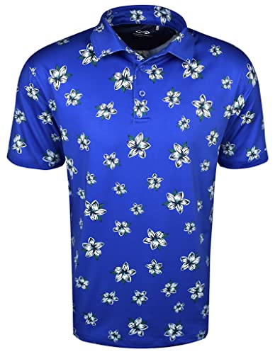 Snake Eyes Golf Azaleas Polo Shirt Cobalt Large