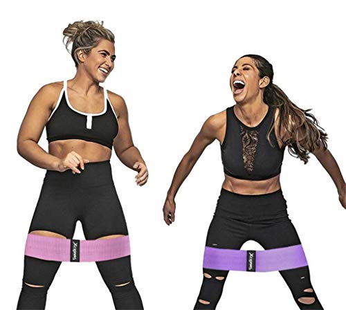 Pink Booty Bands Non Slip Fabric Cloth Resistance Loops for Legs and Butt Heavy Women Hip Glute Exercise Bands Set of 3 with Manual Home Gym Fitness Equipment (Booty-3pcs-Set)