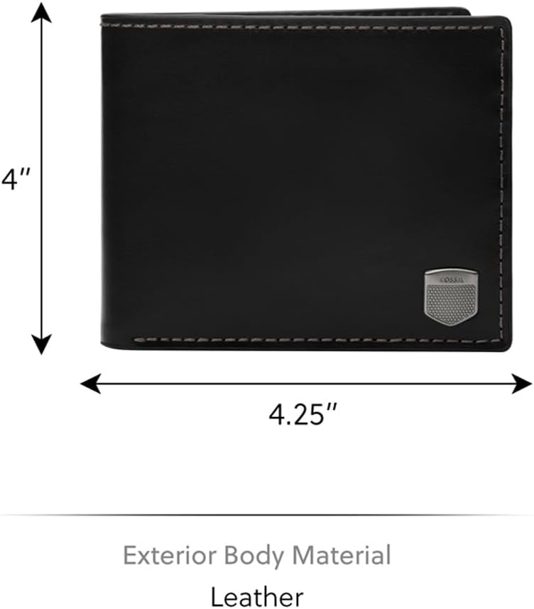 Fossil Men's Hayes Leather Bifold Wallet with Flip ID Window - Image 3