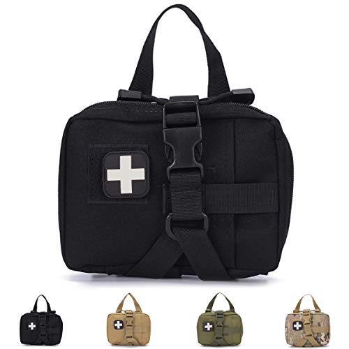Homiego Tactical Rip Away EMT Pouch Molle IFAK Medical Kit Bag（BLK）