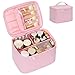 OCHEAL Makeup Bag Large Capacity Travel Make up Pouch for Cosmetics, Vertical Storage with Divider Toiletry Bag for Skincare Organization-Pink