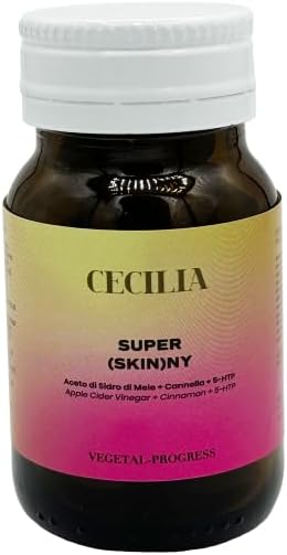 CECILIA SUPER (SKIN) NY - A base di aceto di sidro di mele, cannella, griffonia 5-HTP, fico d’India, ortica. Contribuisce all’Equilibrio del Peso C…