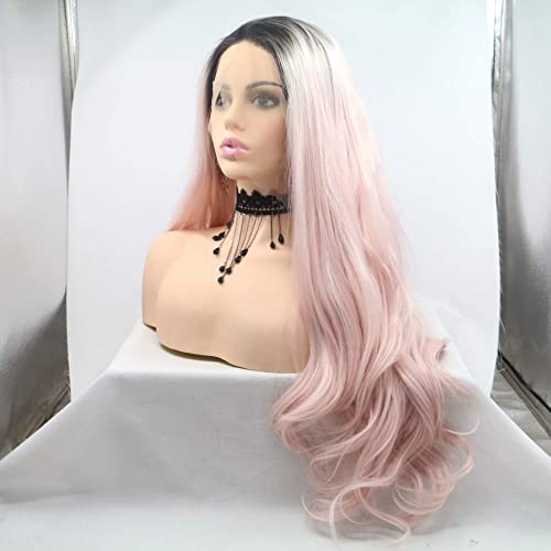 Perruque synthétique longue rose pour changer de coiffure sans abîmer vos cheveux