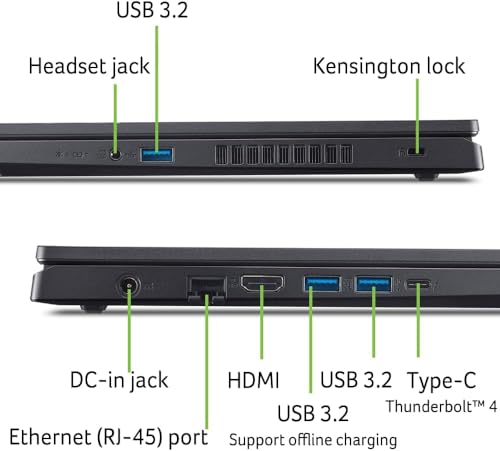 Nitro V 15,6" FHD Gaming Laptop, Intel Core i5-13420H, GeForce RTX 4050, 16GB RAM 512GB SSD, 128gb 9H Docking Station, Webcam, Wi-Fi, Tastiera retroilluminata, Bluetooth, Windows 11 Home, Nero - Notebook - Immagine 4