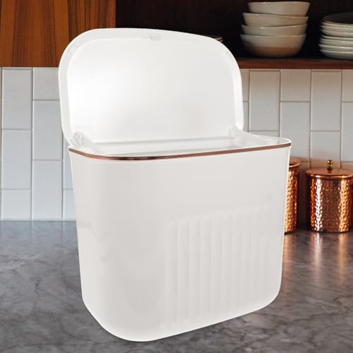 Caneca de basura blanca colgante pequeña para pared miniatura 4
