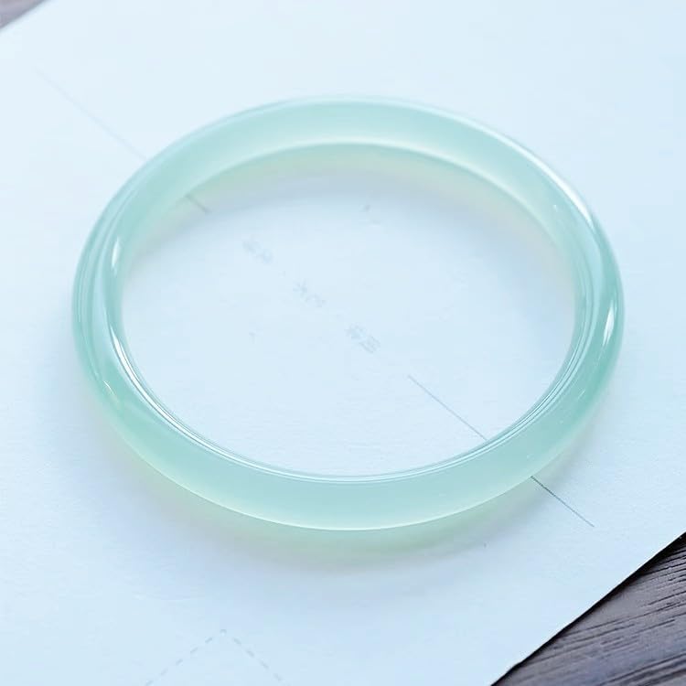 URED Floating Green Jade Bangle Bracelet For Women Narrow Feng Shui Bracelet Good Luck jade Bangle Genuine Healing For Woman Yoga meditation mother gift Birthday good luck - Image 4