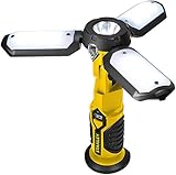 3 paneles en la lámpara de trabajo se pueden contraer y girar para iluminar el área; se puede plegar para usarlo como linterna