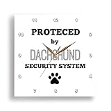 3dRose Protected by Dachshund Security System - Wall Clock, 13 by 13-Inch (DPP_221803_2)