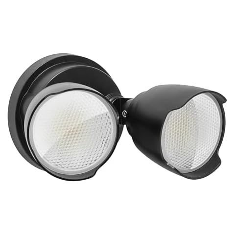 CELAVY 15W LED Flood Light Outdoor, 1500 Lumen Exterior Security Lights, 3000K/5000K Light, IP65 Waterproof, Dual-Head Wall/Eave Mount Flood Light Energy Saving for Garage, Patio, Yard (Black) Cover