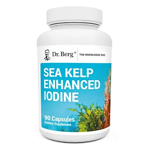 Dr. Berg's Sea Kelp Enhanced - Pure Healthy Thyroid Support Natural Antioxidants & Iodine Supplement w/ Organic Sea Kelp, Blue-Green Algae & Red Algae - Immune System & Metabolism Support 90 Capsules