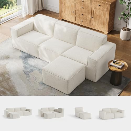 LINSY HOME Canapé d'angle avec fonction convertible - Canapé modu...