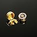 JEWSHA Fashion Button Cover Metal Cufflinks for Shirts Bling Rhinestone Rose Flower Sleeve Clothing Decoration Button No Sewing Buttons Clips, Perfect for Birthday, Christmas,Wedding Gifts (black)