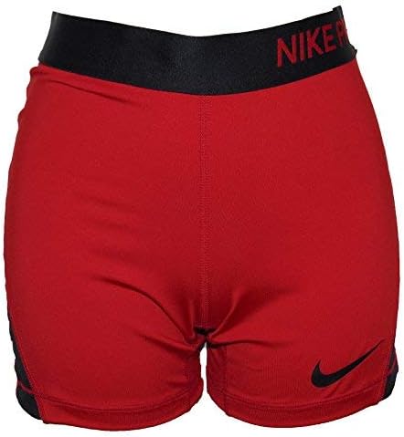 Nike Pro Girl's Compression Shorts Polyester (Red, Small)