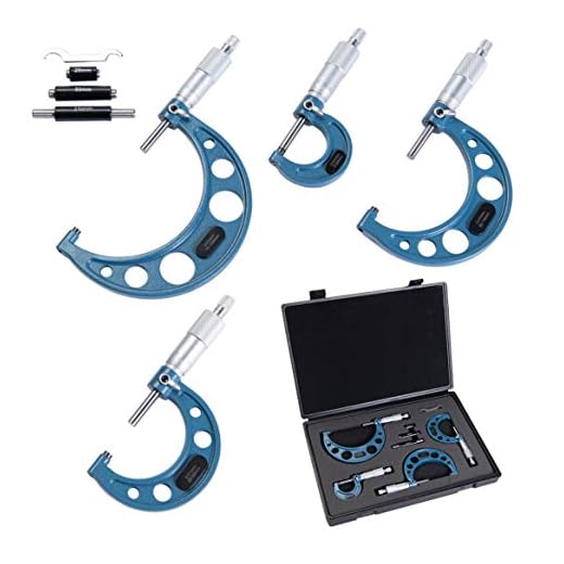 Beslands - Set di 4 micrometri: 0-25 mm, 25-50 mm, 50-75 mm, 75-100 mm